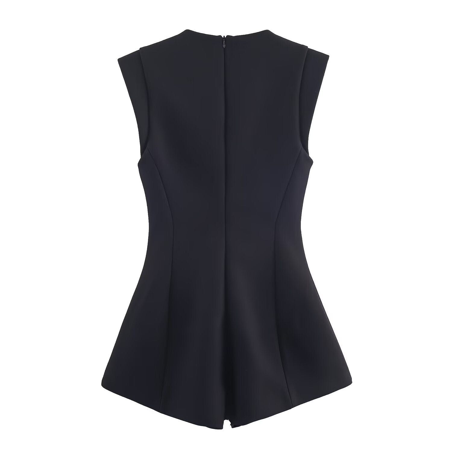 Jewelry button up short jumpsuit