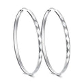 Fashion Silver Earrings  Rhombus Cut-out Hoop Exaggerated Oversized Hoop Ring New Style Earrings for Women