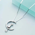 Sterling Silver Cat Charm Pendant Necklaces for Women New Fashion Jewely Small Chokers Necklaces Fine Jewelry