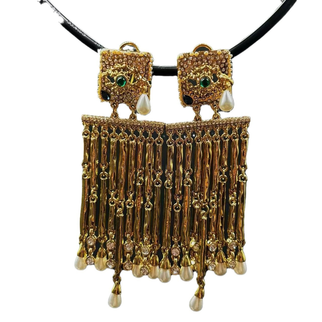 Tassel long European and American exaggerated eye earrings earrings earrings