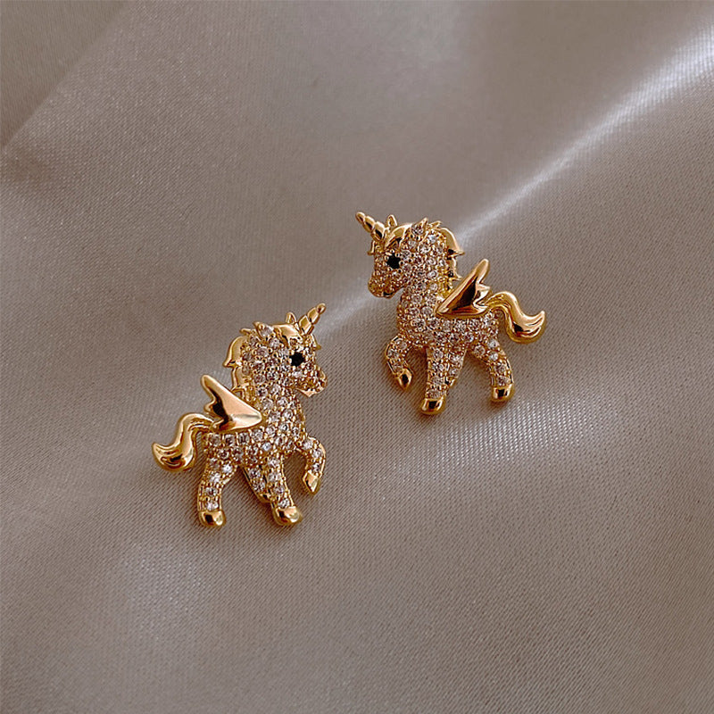 Needle Diamond Earrings Pony Fashion Earrings Personality Earrings Female