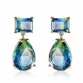 Earrings with gradient tourmaline color earrings and water drop earrings