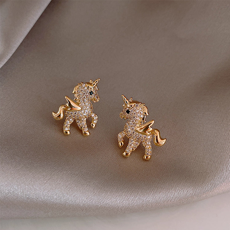 Needle Diamond Earrings Pony Fashion Earrings Personality Earrings Female